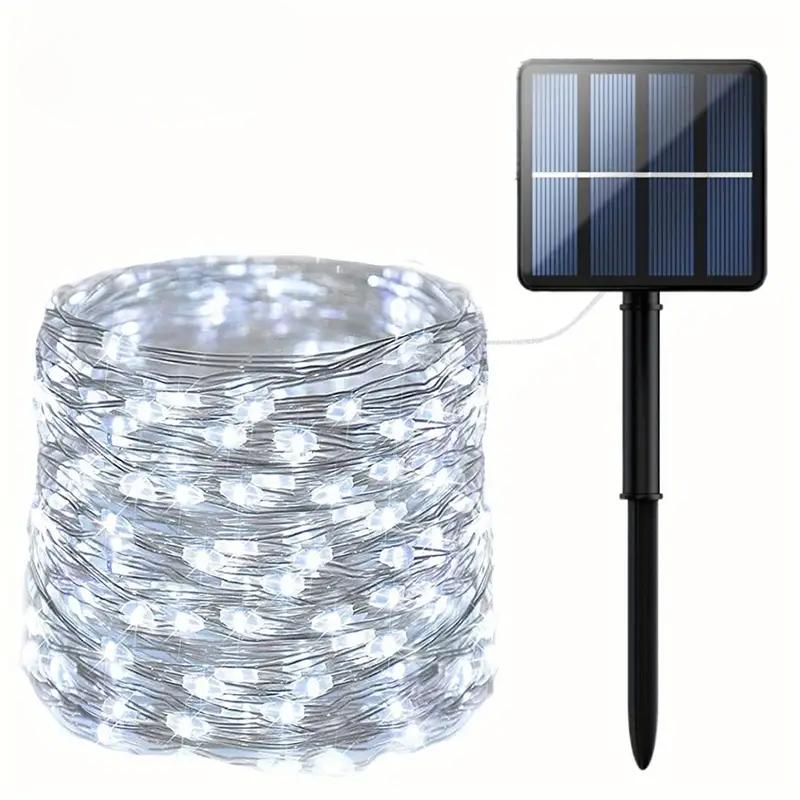 Солнечные уличные декоративные гирлянды, водонепроницаемые сказочные гирлянды, уличные патио, сад, рождественские украшения