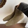 Модные Eilyken Осенне-зимние женские ботильоны на низком каблуке, обувь на молнии, модный острый носок, удобные ботильоны, женская обувь