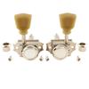 Musiclily Pro Vintage 3L+3R Guitar Locking Tuners for LP Les Paul Electric/Acoustic Guitars, Nickel with Green Buttons
