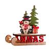 Santa Claus Sleigh Ornament Burr Free Unique Design Smooth Edge Sled Ornament Table Top DIY Wooden Craft Christmas Decoration