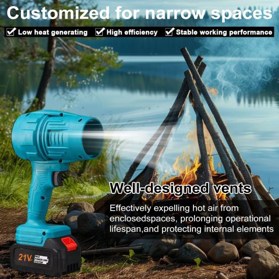 Cordless Lithium Turbo Blower Handheld Brushless Electric Blower 48V High-Power Industrial Fan for Car Drying Dust Removal And Outdoor Cleaning