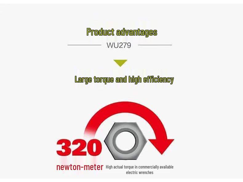 Weike WU279 Brushless Electric Scaffolder Impact Wrench with Rechargeable Lithium Battery