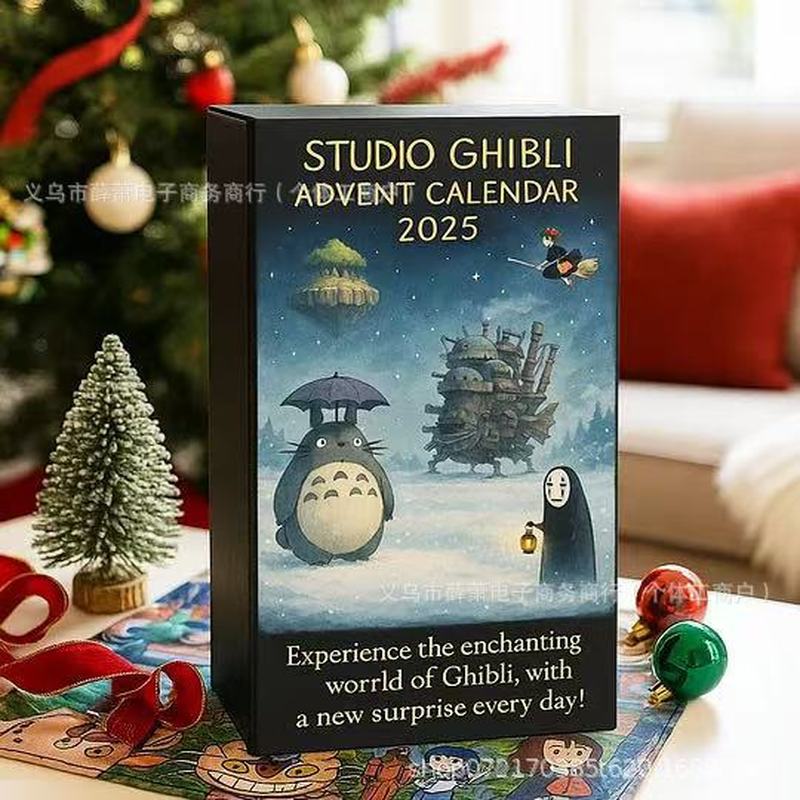 Аниме Ghibli Рождественский Адвент-календарь Игрушка Фигурка Коллекционная Аксессуары для Косплея Трендовый Обратный Отсчет Слепая Коробка 2D Акриловый Подвеска