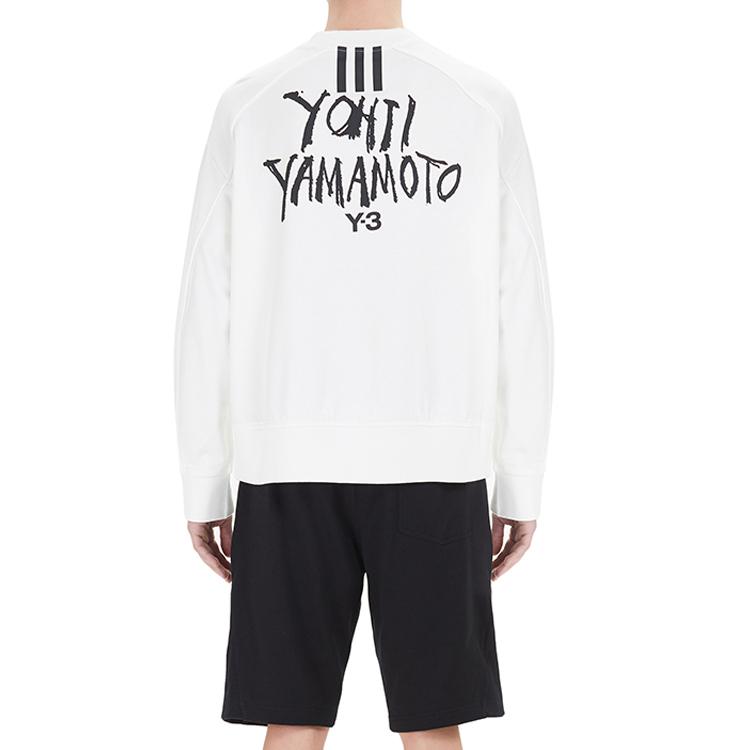Y-3 Свитшот с фирменным логотипом на спине, мужские топы, белый DY7158