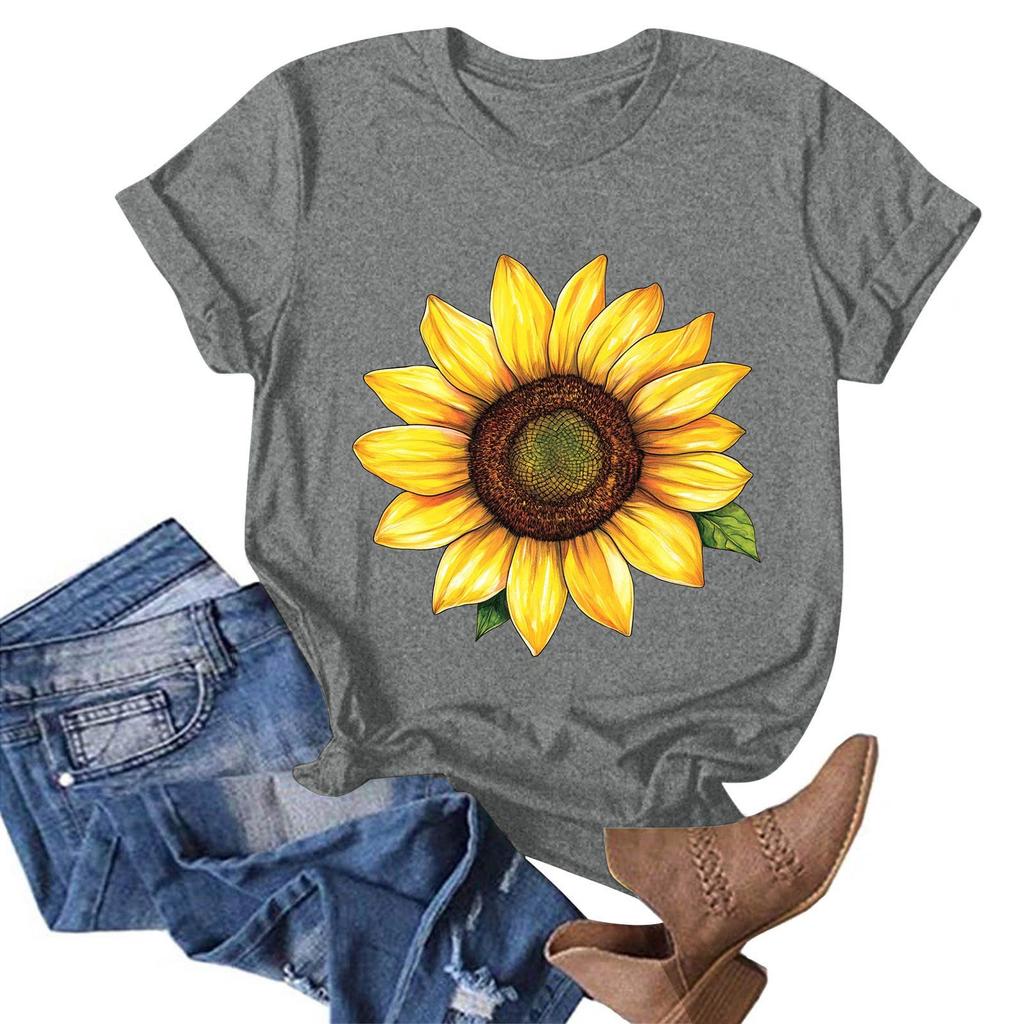 Женская модная повседневная футболка с круглым вырезом и принтом, пуловер с короткими рукавами, топ