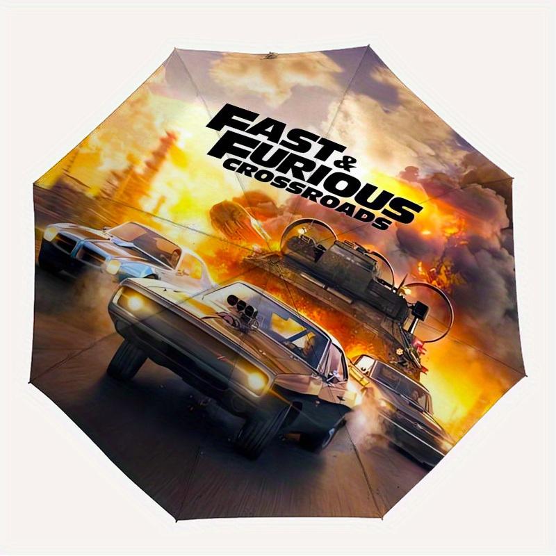 1 шт. Высококачественный зонт на тему «Форсаж: Неудержимые» (Fast & Furious Crossroads), Зонт с автоматическим открытием и закрытием, Многофункциональный зонт G0811166