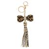Милый Крутой Леопардовый Принт Бант Кожаные Кисточки Шарм Брелок Подвеска Женская Сумка Подвесное Украшение Аксессуары Подарки на День Рождения