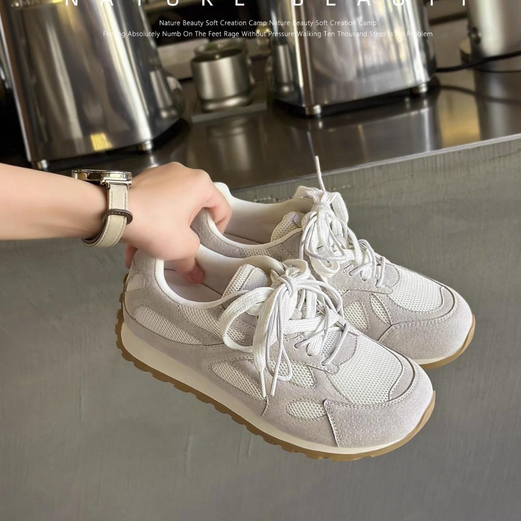 Кожаные кроссовки Форрест Гамп на шнуровке, спортивная и повседневная обувь на плоской подошве, новинка весны 2025 года, ретро, сетчатые, дышащие, женские кроссовки