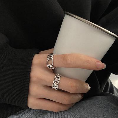 Корейское ретро кольцо с неровными линиями: Женское модное кольцо на указательный палец с открытой шинкой