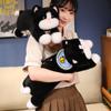 60/90CM Cute Simulated Black Cat With Bib Doll Plush Toy Stuffed Soft Animal Plush Kitten Pillow Kids Girls Birthday Gift Decor