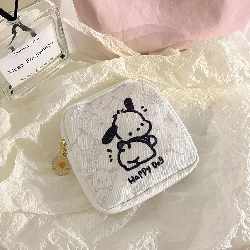 Sanrio Pochacco Аниме Фигурки Кавайные Девочки Сумка для Хранения Гигиенических Прокладок Мультяшный Рисунок Мини Кошелек Портативная Косметичка