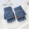 Warm Winter Knitted Gloves Thickened Writing Mittens Fashion Half Finger Mittens  for Men