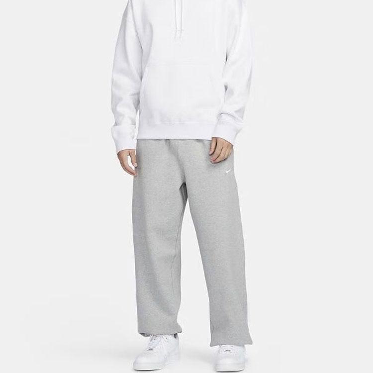 Nike Спортивные штаны Swoosh с открытым низом для мужчин, флис, серые FN3343-063