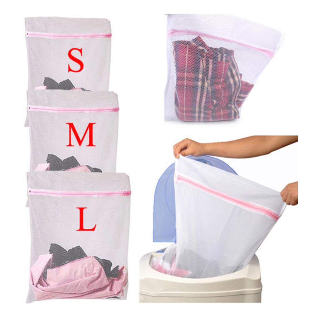 S/M/L Home Bra/Socks/Lingerie Washing Machine Net Mesh Laundry Bags Zipper Basket Pouch Wash Bags