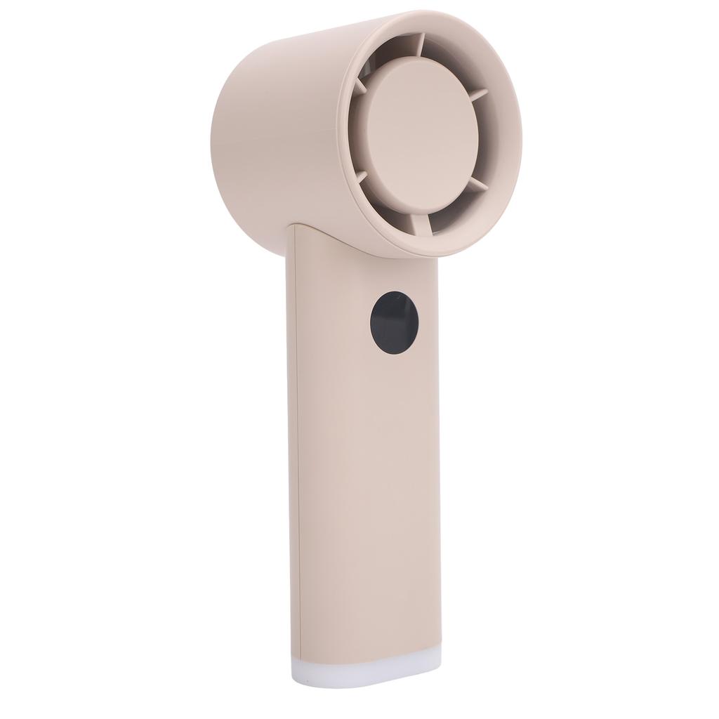 Handheld Fan LED Display Power Adjustable Portable Fan Night Light for Home Outdoor Activities Apricot