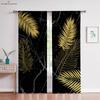 2 шт. Золотые листья тропическая растительность 3 принта шторы машинная стирка спальня гостиная кухня декоративные шторы