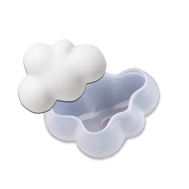 S/M/L 3D Cloud Shape Chocolate Silicone Mold Mousse Fondant Ice Cube Pudding Candy Soap Candle Molds Baking Cake Decoration Tool
