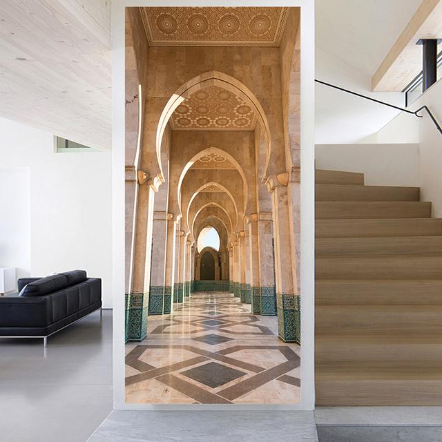 29 стилей DIY дверь художественная роспись наклейка гостиная коридор вход раздвижные двери декоративная живопись пилинг и; Наклеить обои из ПВХ