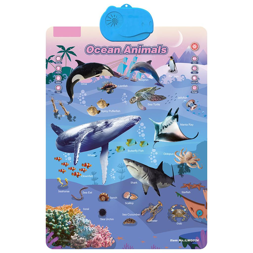 Interactive Talking Wall Chart for Kids Educational Toy for Boys and Girls Aged 3-6Y Fun Cognition Toy Battery Powered