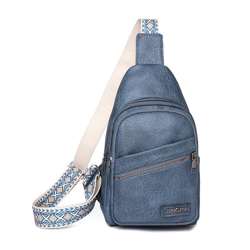 Женская кожаная нагрудная сумка, однотонная сумка через плечо, поясная сумка с цветными бретелями