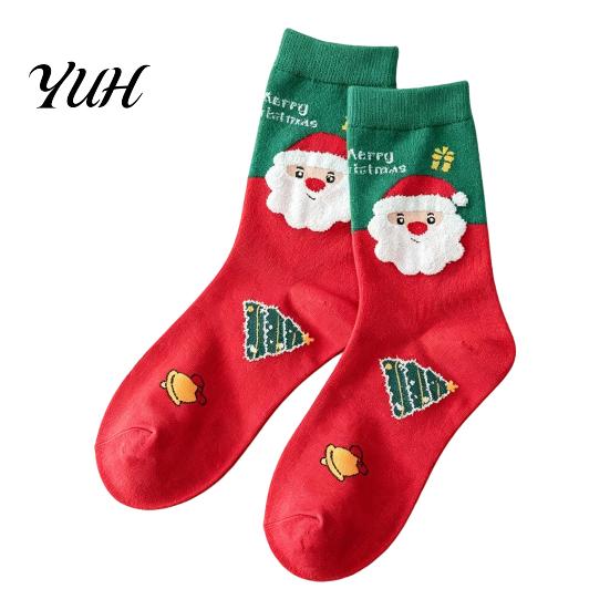 Winter Warmth Accessories Christmas Socks for Men And Women, Soft Combed Cotton Parent Child Outfits Crew Socks, Novelty Colorful Footwear Holiday