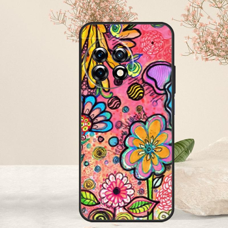 Чехол в стиле хиппи 70-х Психоделические цветочные цветы Для OnePlus 15R 13R 13T 15 13 12 12R 11 10T 9 10 Pro Nord 5 CE 4 3 Lite N20 N30 Чехол
