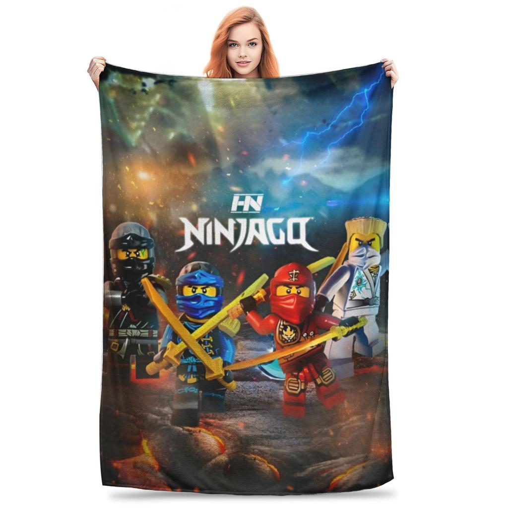 Покрывало Ninjagos Фланелевое плед Декорация для путешествий в самолете Ультрамягкое теплое покрывало