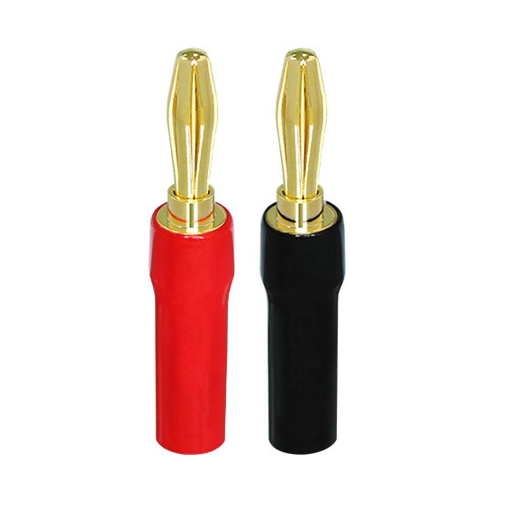 2/4Pcs 24K Gold Plated Gold Plated Audio Connector Self-locking Banana Plug Audio Cable Adapter