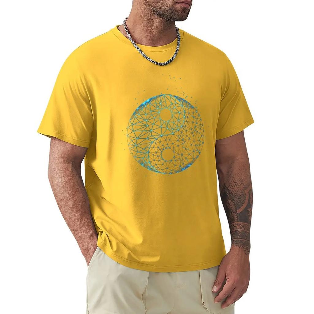 Мужская футболка Тайцзи Инь Ян, буддистские китайские хлопковые топы, забавная футболка с коротким рукавом и круглым воротником, футболки с принтом