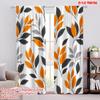 2pcs,2D Plane Printing Light Filtering Curtains Autumnal Leaves Durable 100% Polyester Fabric (without Rod) Art Deco Festive