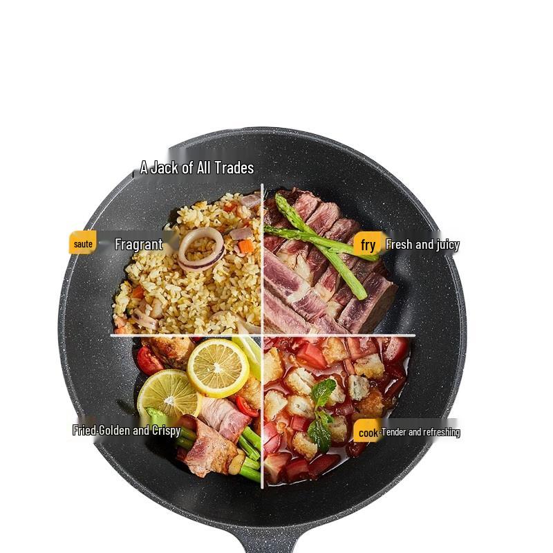 COOKER KING Maifan Stone Non-stick Flat-Bottom Wok 30cm