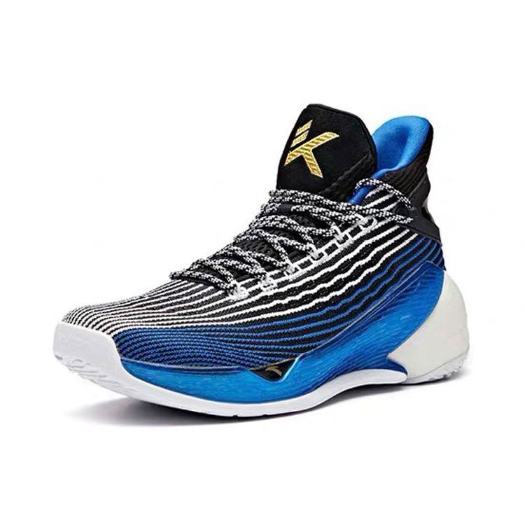 Anta Thompson KT4 Playoffs Mid Basketball Shoes Men Basketball Shoes Black Blue 11921101-2