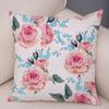 Rose Red Flower Pillowcase Decorative Bird Flower Plant Pillowcase Cushion Sofa Home Car