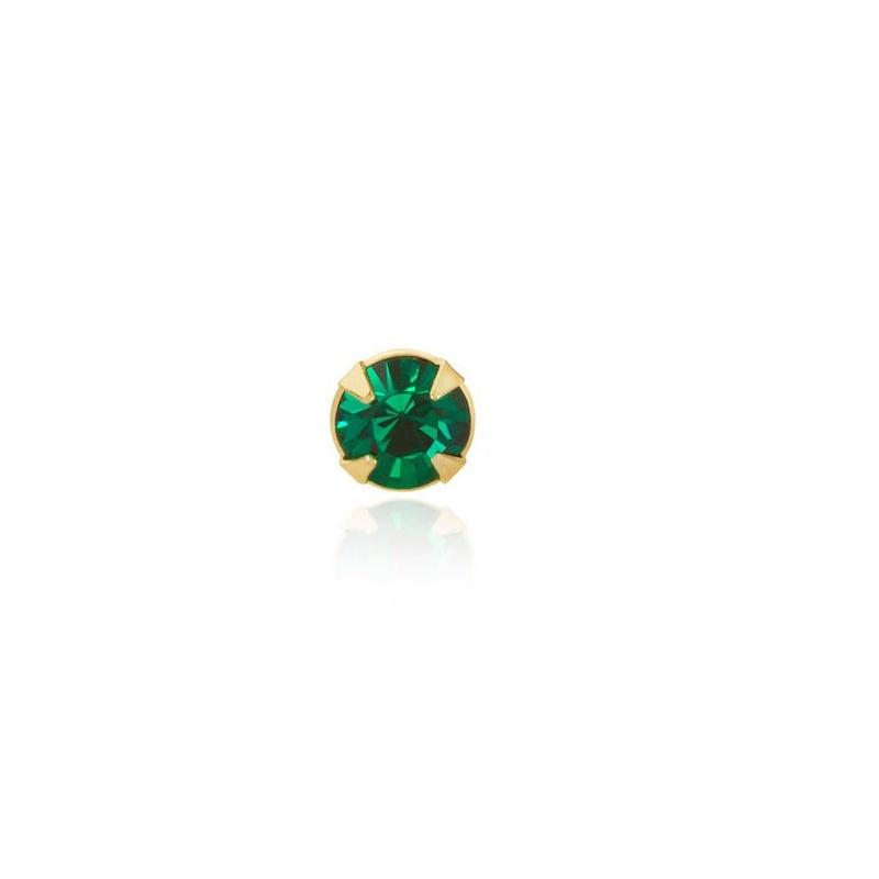 KODY PIERCING 9K Gold Emerald Jeweled Nose Stud - Quality Piercing