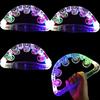 Leiasnow Illuminated Tambourines, Set of 3, LED, Karaoke, Party Supplies, Musical Instrument (Rainbow Colors, Set of 3)