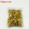 100 шт. Золотые ножки-пуговицы для скрапбуков, бумажного искусства и DIY арт-проектов - Металлические крепежи, Круглые, Школьные принадлежности