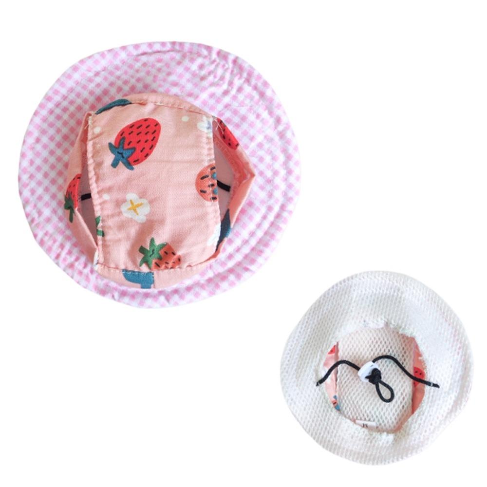 Cute Fruits Plants Dog Fisherman Hat Strawberry Lemons Breathable Pet Cat Sun Hat Comfortable Adjustable Dog Sunscreen Hat