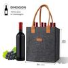 6Compartment Bottle Holder for Wine Beer Water Portable Felt Wine Bottle Bag Carrier with Handles for Wedding Travel Picnic