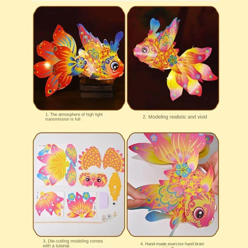 Handmade Mid-Autumn Festival Lanterns with LED Light Goldfish Lantern  Festival Decoration