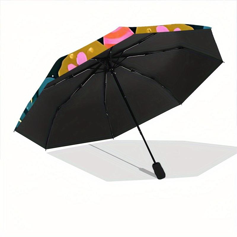 1pc Floral Mandala Print Automatic Open/close Folding Umbrella, Compact Portable Travel Umbrella, Durable Construction yy250809060