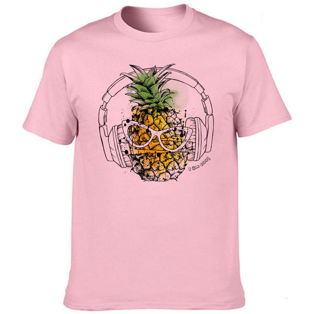 Men Clothes Pineapple Pizza Fruit Printed Funny Aesthetic Shirt Leisure Short Sleeve O Neck T
