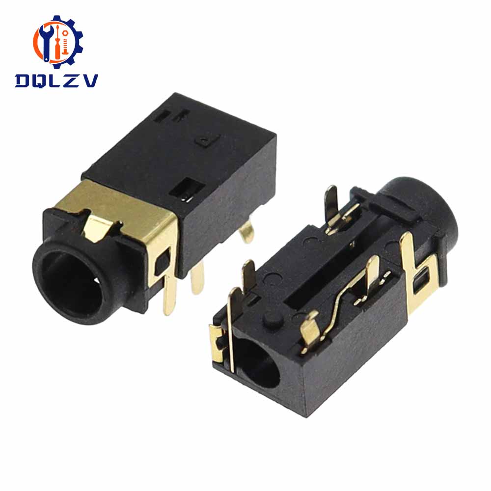 PJ-342 3.5mm Headphone jack PJ-242 6Pin Audio Socket Sinking Plate DIP Gold Plated Connector