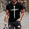 Summer T-shirt Short Sleeve Mature Cross - Cool Men's Print