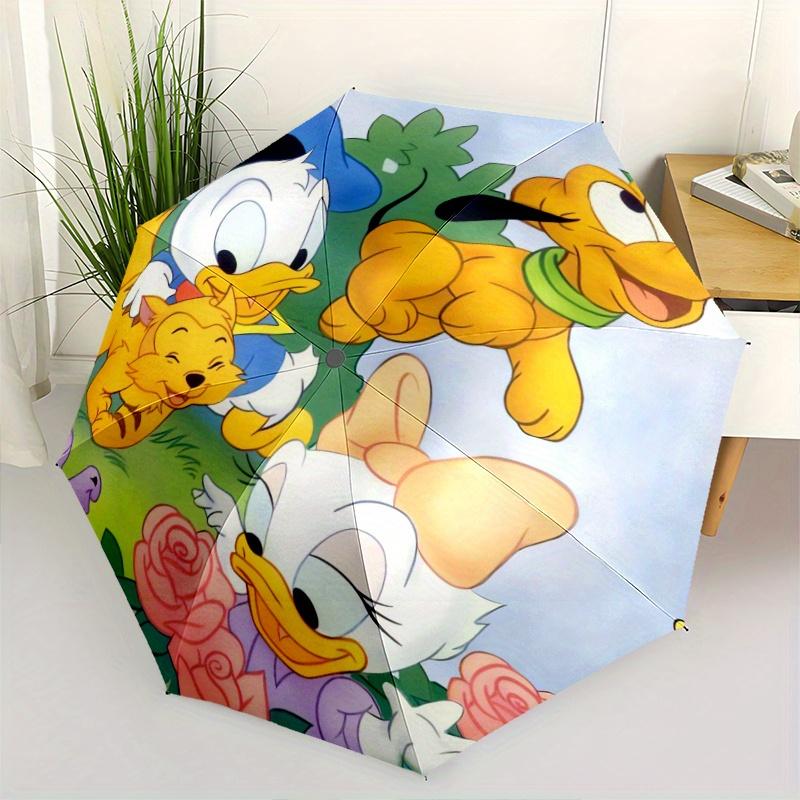 Pluto Donald Duck Daisy Duck Pluto Doggy Friends Automatic Opening and Closing Umbrella - Lightweight 3-Fold Design, Suitable for Fans, Trav