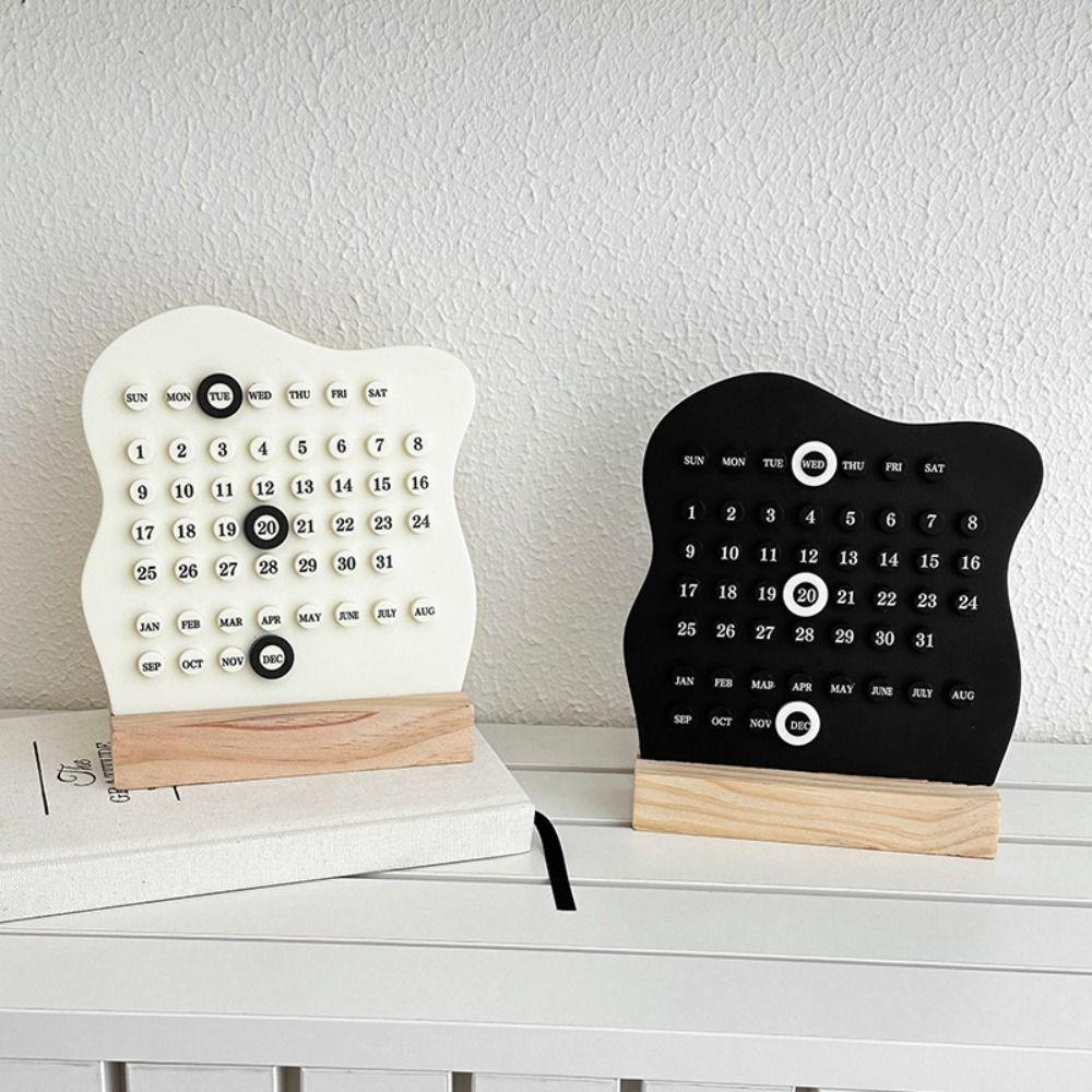 DIY Montessori Calendar Adjustable Schedule Planner Wood Perpetual Calendar  Home Office Desk