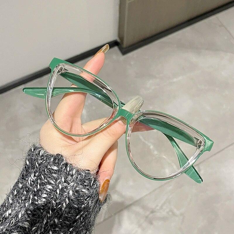 Очки с защитой от синего света для женщин, модные классические компьютерные очки, роскошные дизайнерские оправы для очков «кошачий глаз», новинка 2024 года