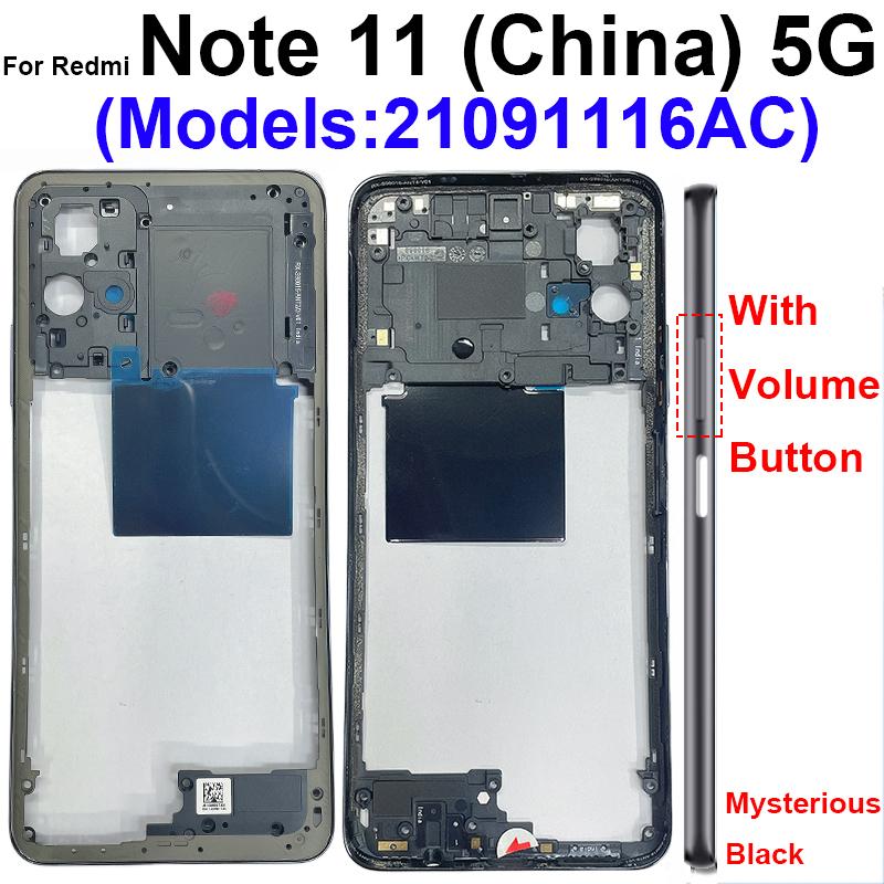 For Xiaomi Redmi Note 11 11s 11E 11R Pro Note 11T Pro+ 4G 5G Front LCD Middle Frame Housing Cover Repair Parts
