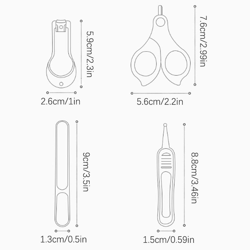 Безопасный детский набор щипчиков для ногтей, триммер для ногтей, кусачки, пинцеты, инструменты для ухода за ногтями и ушами малышей