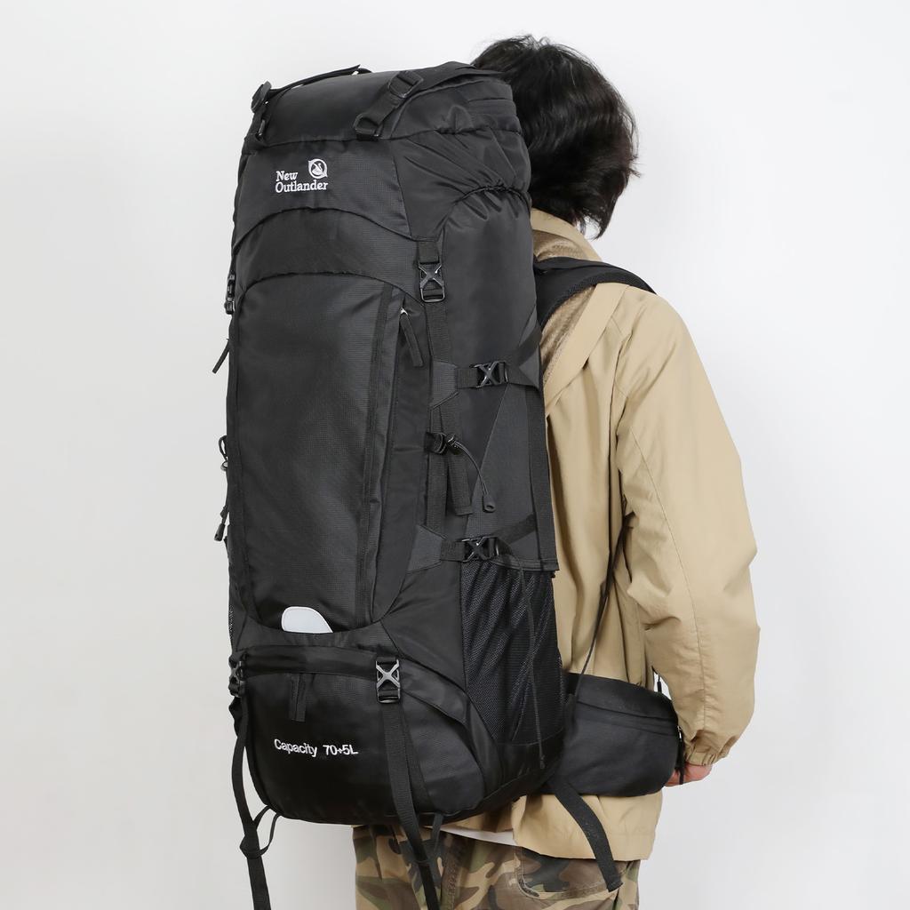 75л походный рюкзак большой емкости кемпинговый рюкзак с дождевиком обувь склад