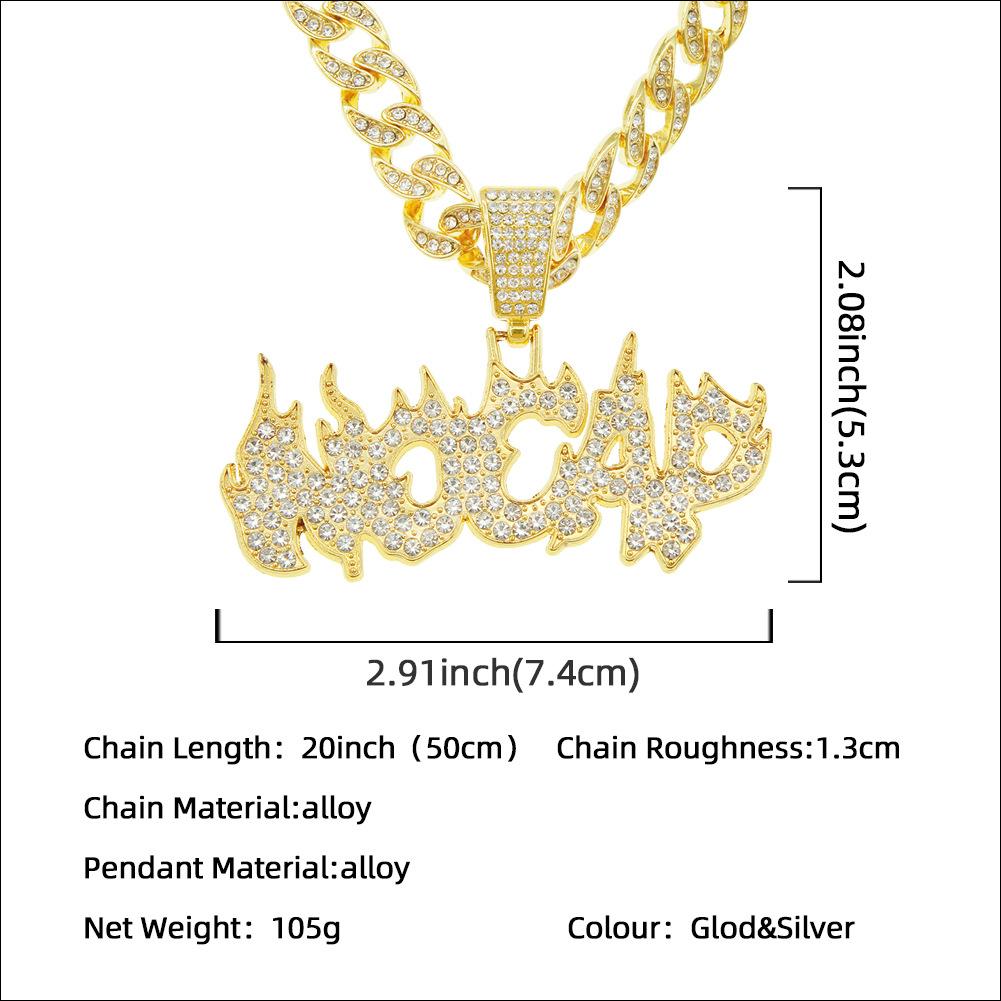 Кубинская цепь с буквами в стиле «Бриллиантовый огонь», уличные танцы в стиле хип-хоп, рэп, европейские и американские трендовые бренды, преувеличенная мужская индивидуальность